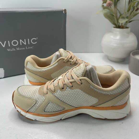 Vionic Tokyo Lightweight Sneakers Mesh Cream/Beige Orthotic Women 6.5 Wide NWB - Picture 5 of 10
